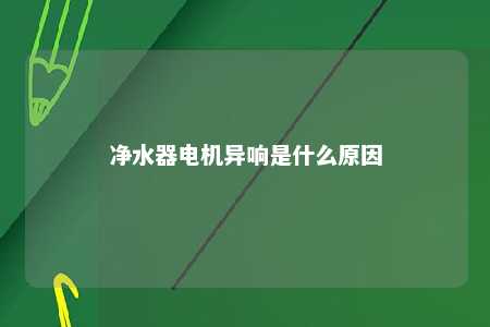 净水器电机异响是什么原因 