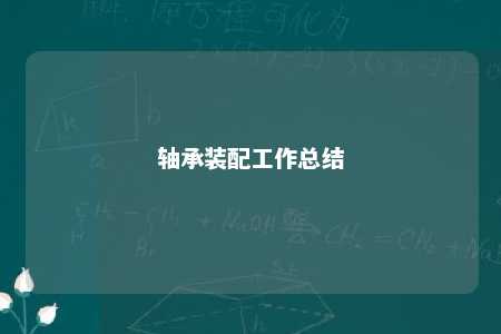 轴承装配工作总结 